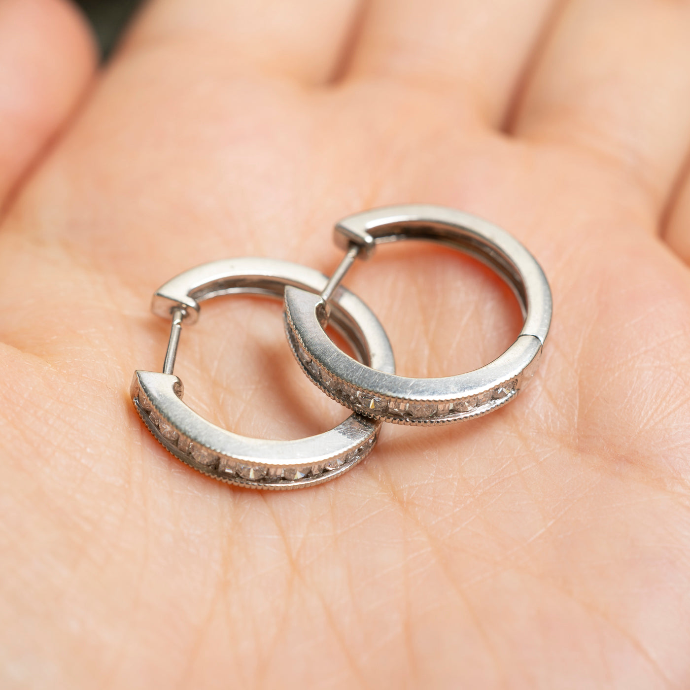 Mixed Cut Diamond Hoop Earrings | 0.66ctw
