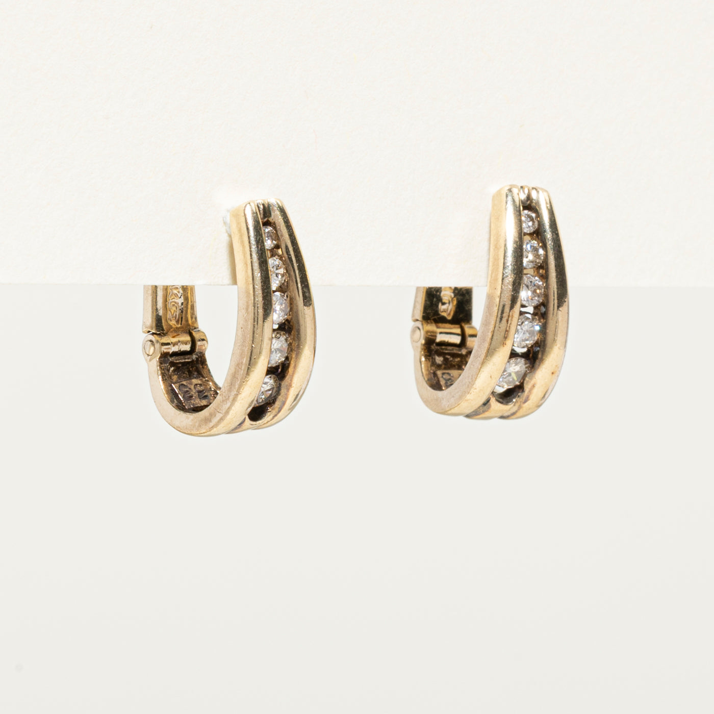 Channel Set Diamond Huggie Earrings | 0.30ctw