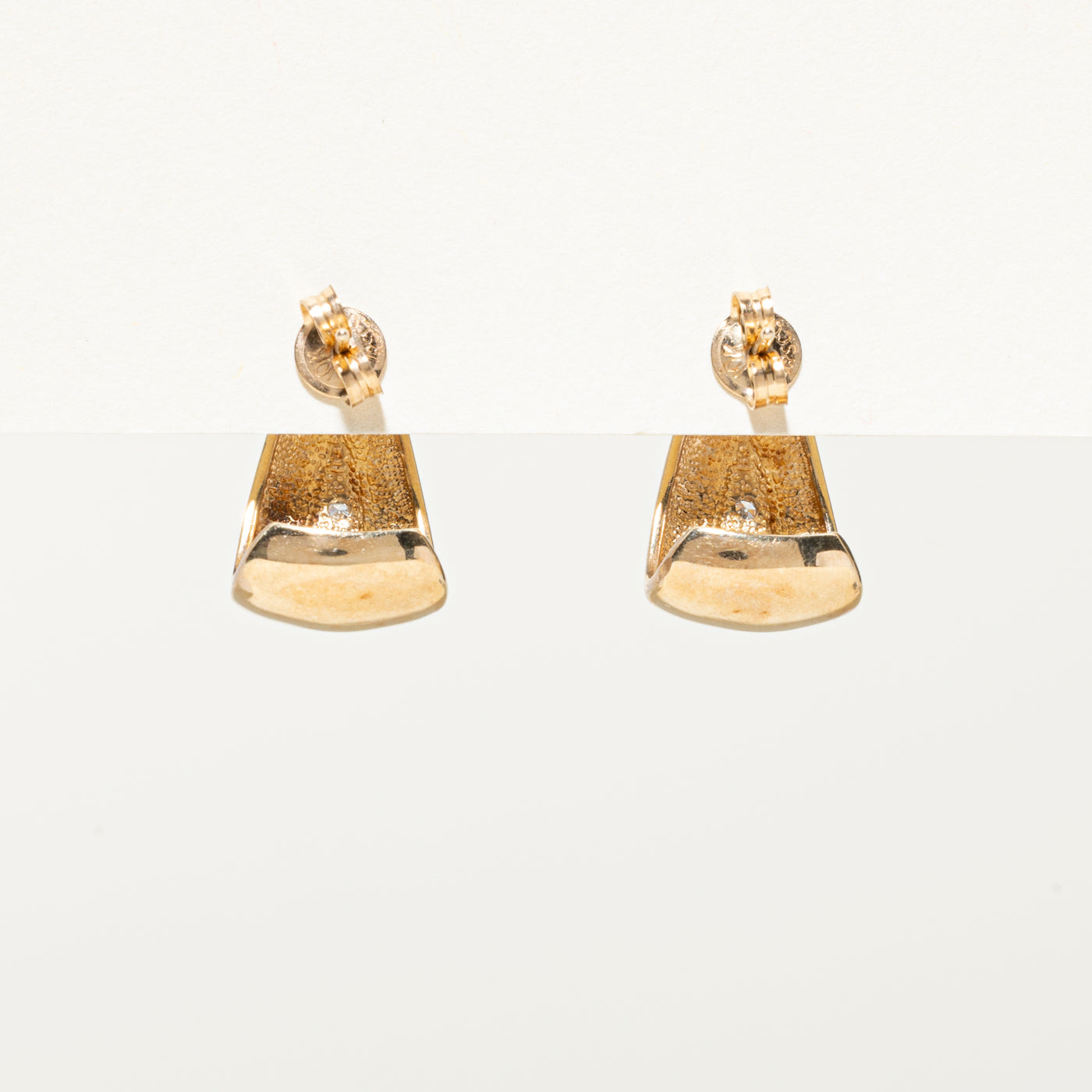 Diamond Triangle Half Huggie Earrings | 0.05ctw