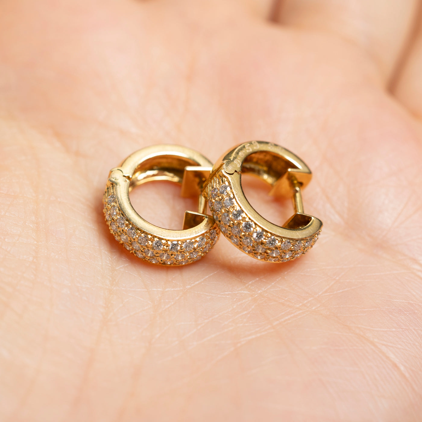 Pavé Set Diamond Huggie Earrings | 0.59ctw