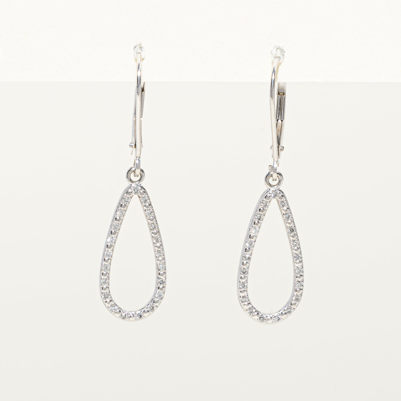 Diamond Pear Shaped Drop Earrings | 0.08ctw