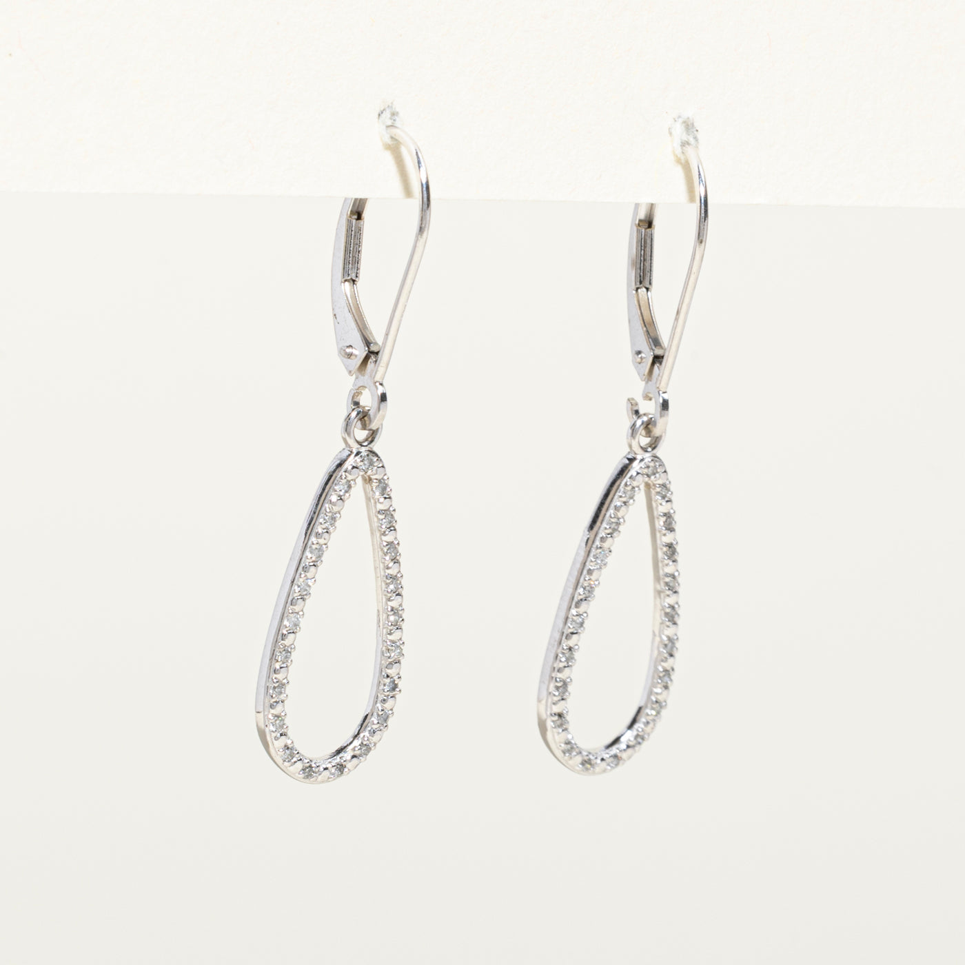 Diamond Pear Shaped Drop Earrings | 0.08ctw