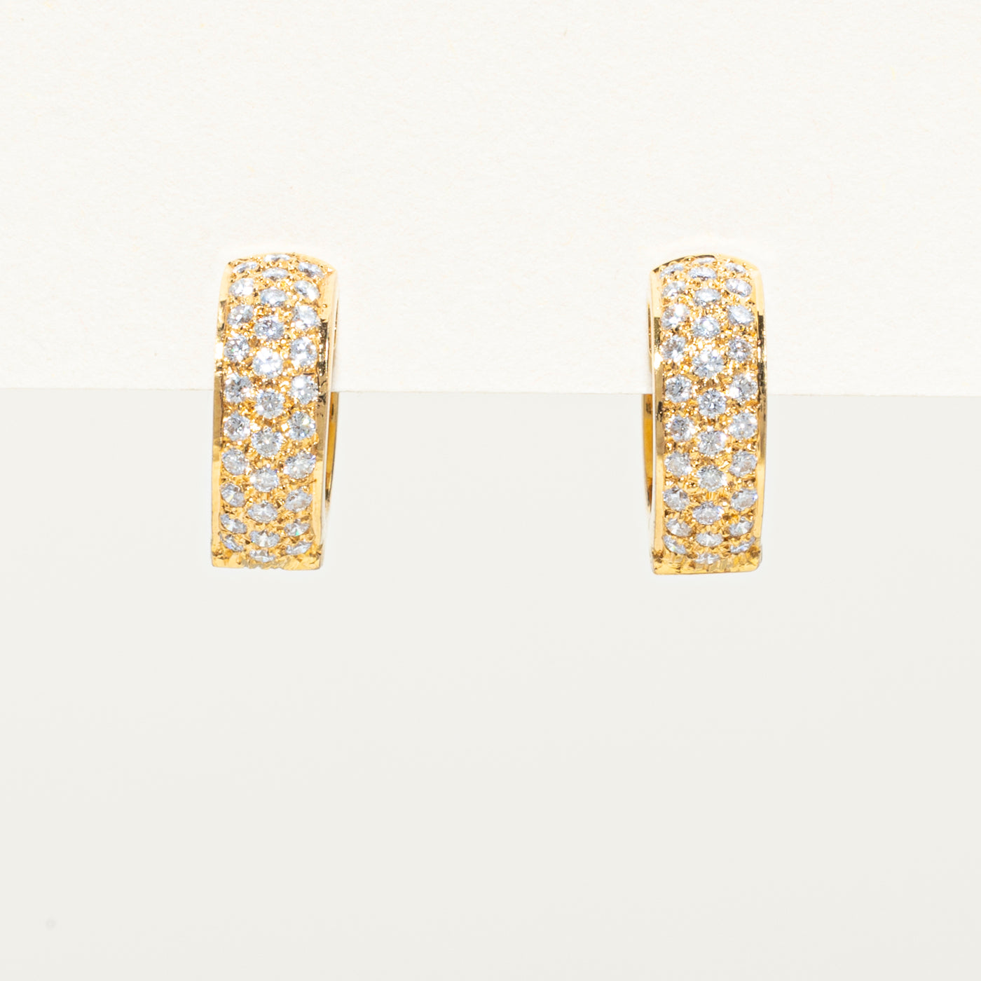 Pavé Set Diamond Huggie Earrings | 0.59ctw
