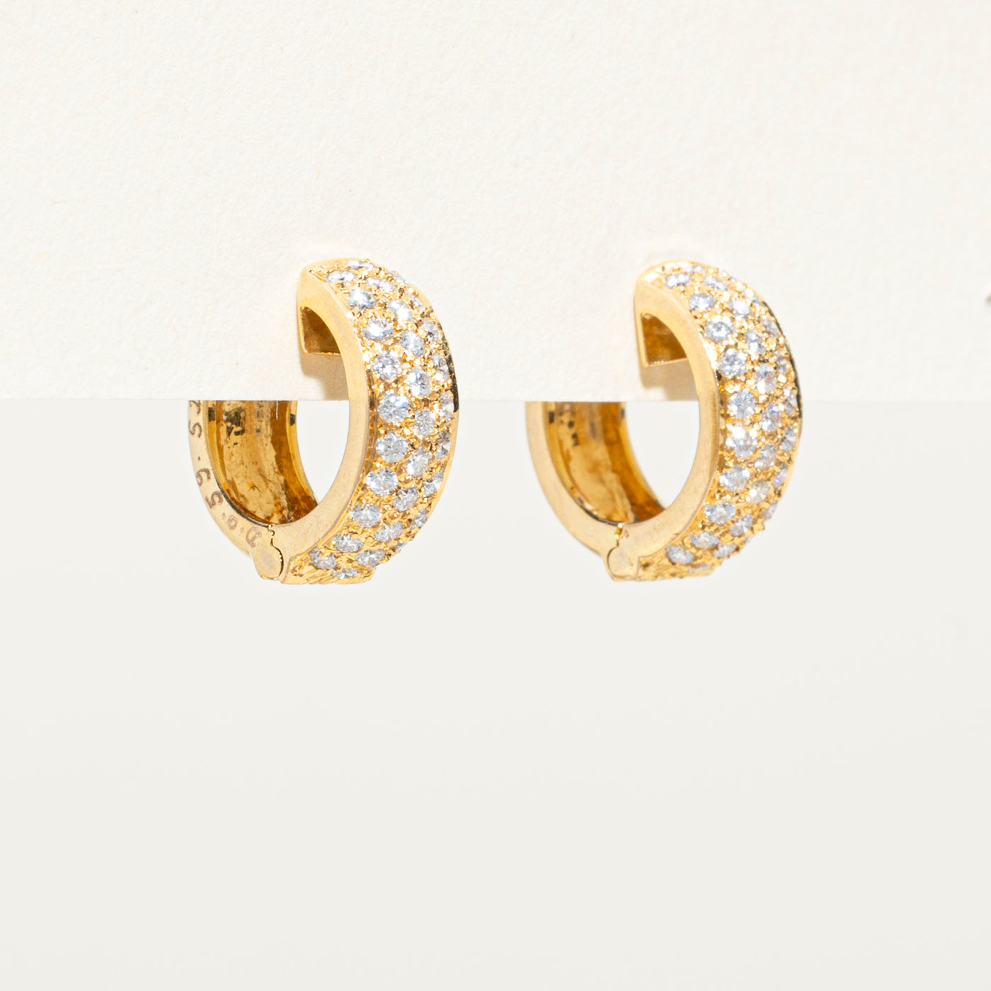 Pavé Set Diamond Huggie Earrings | 0.59ctw