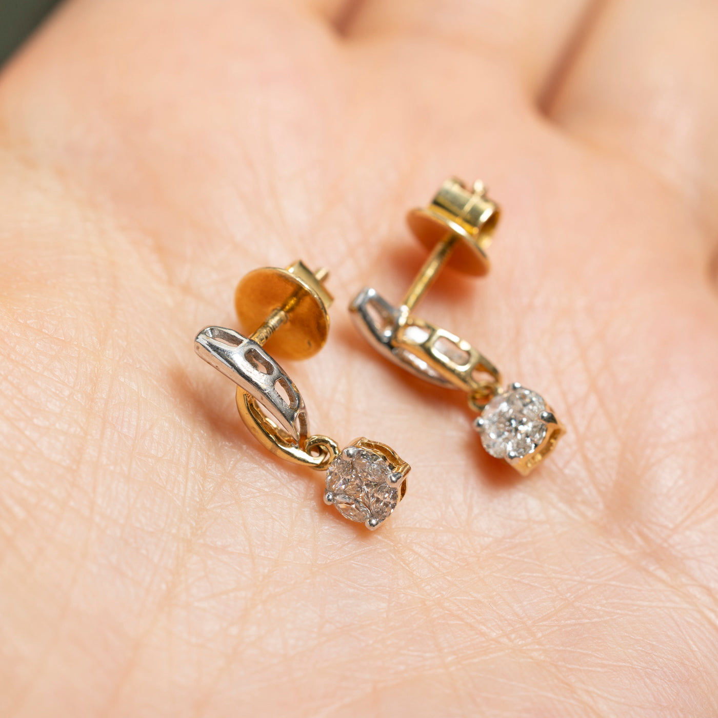 Diamond Cluster Drop Earrings | 0.34ctw