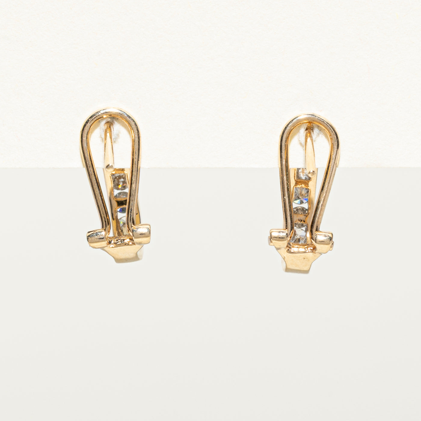 Channel Set Diamond Half Huggie Earrings | 0.45ctw