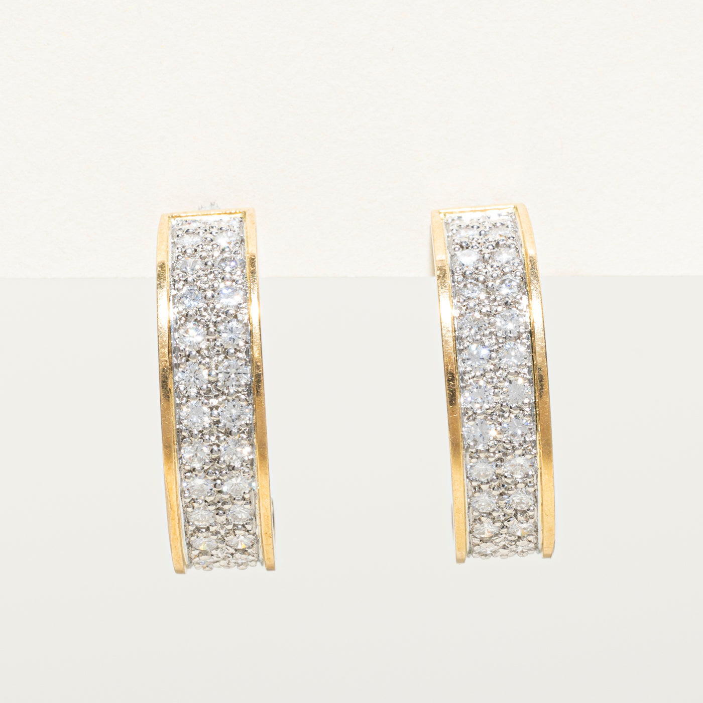 Diamond Half Hoop Earrings | 1.80ctw