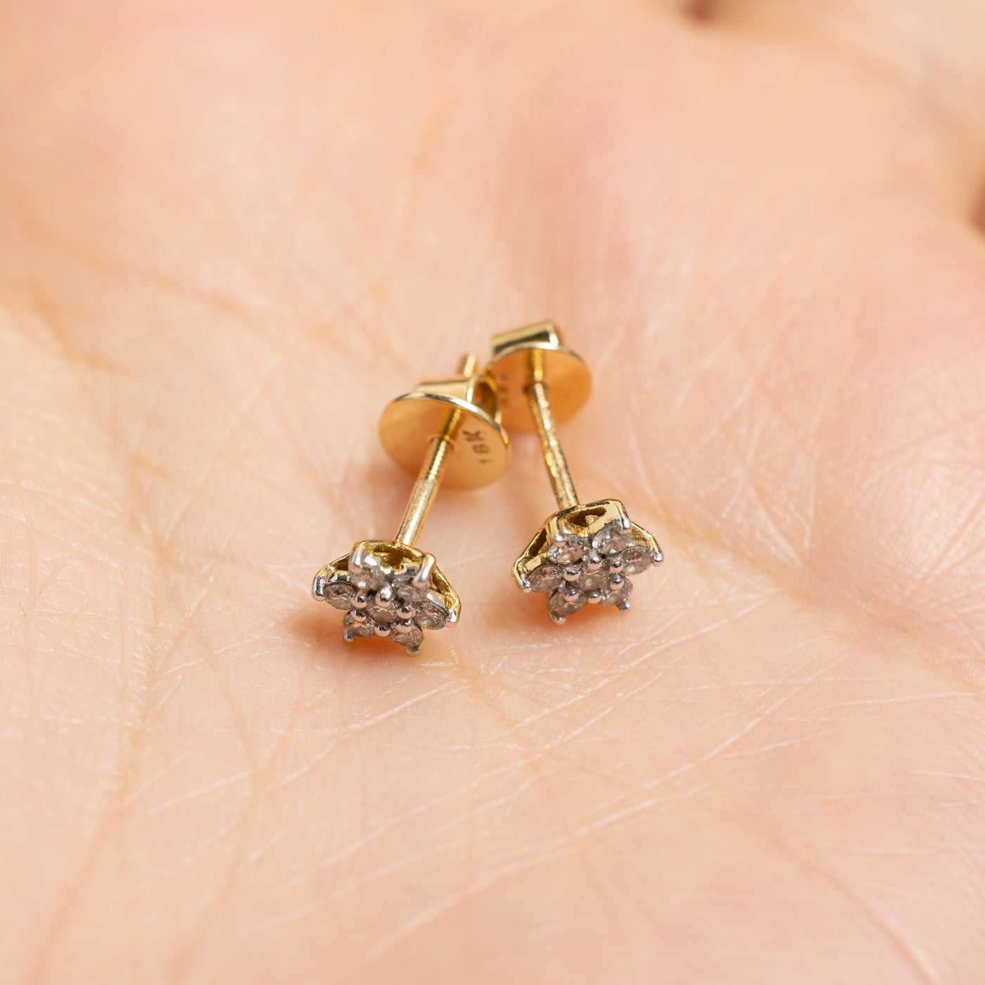 Diamond Petal Stud Earrings | 0.30ctw