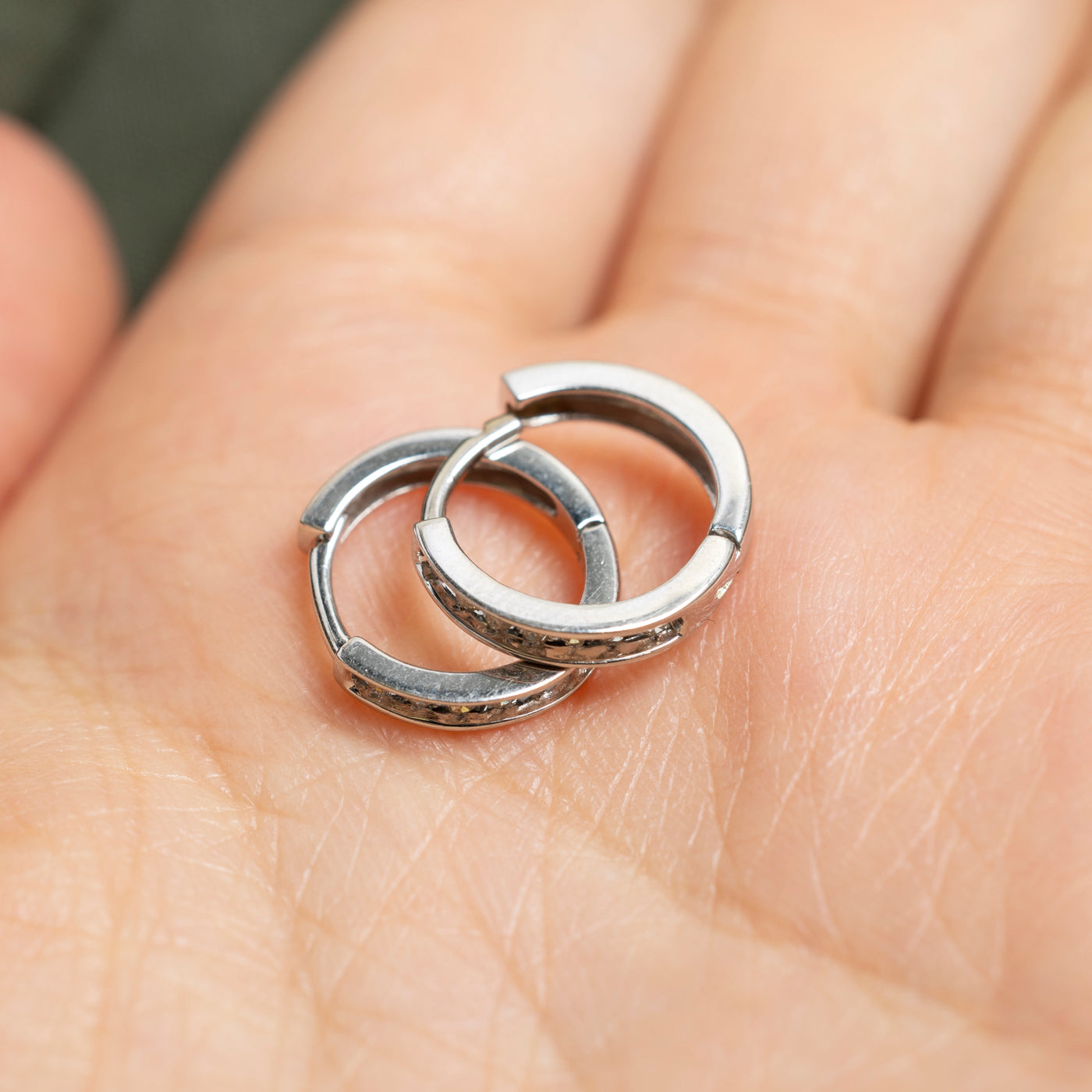 Channel Set Diamond Hoop Earrings | 0.10ctw