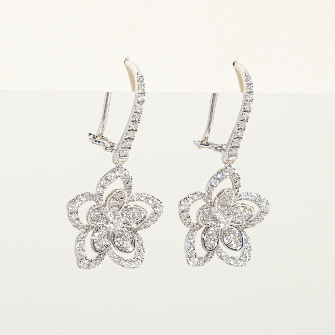 Diamond Flower Drop Earrings | 0.95ctw