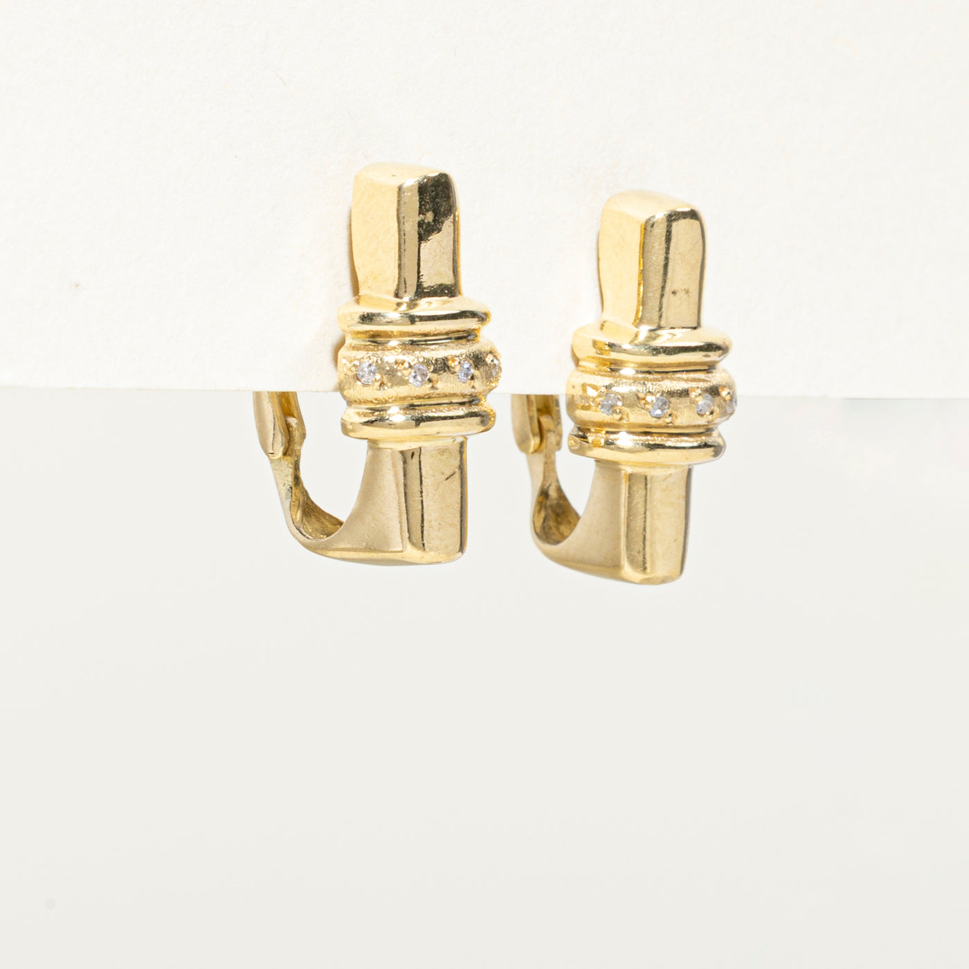 Diamond Bar Stud Earrings | 0.05ctw