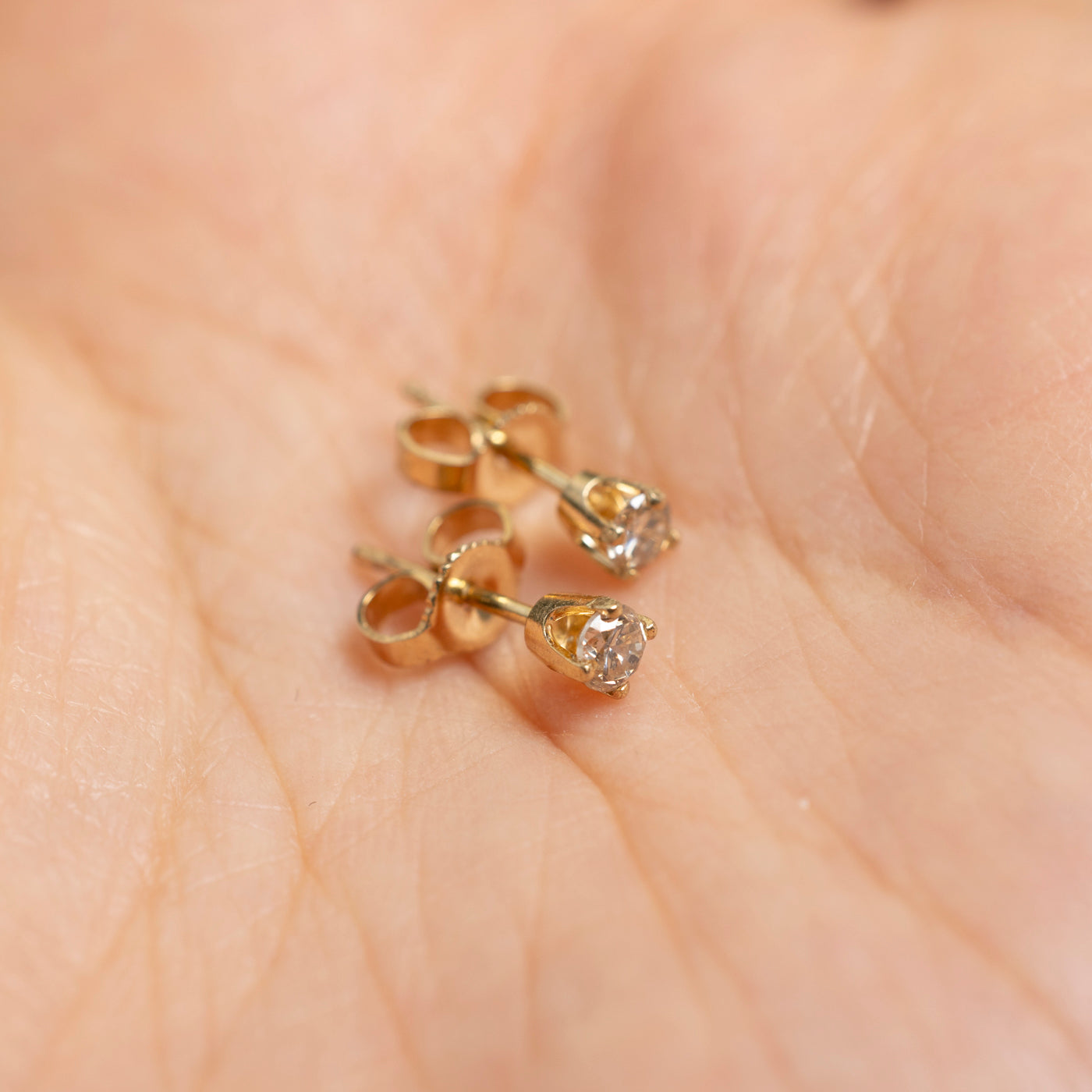 Solitaire Diamond Petite Stud Earrings | 0.21ctw