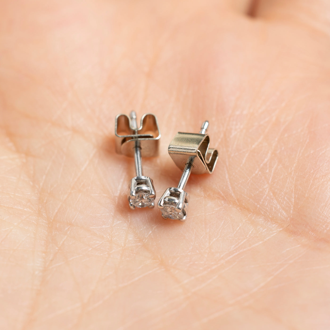 Solitaire Diamond Petite Stud Earrings | 0.14ctw