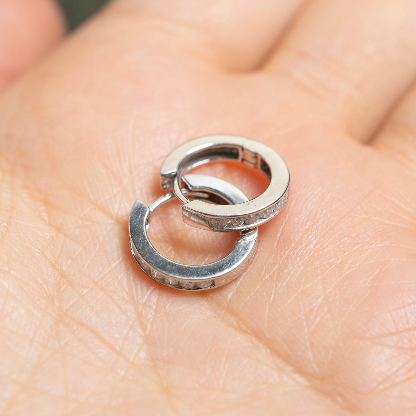 Channel Set Diamond Hoop Earrings | 0.28ctw