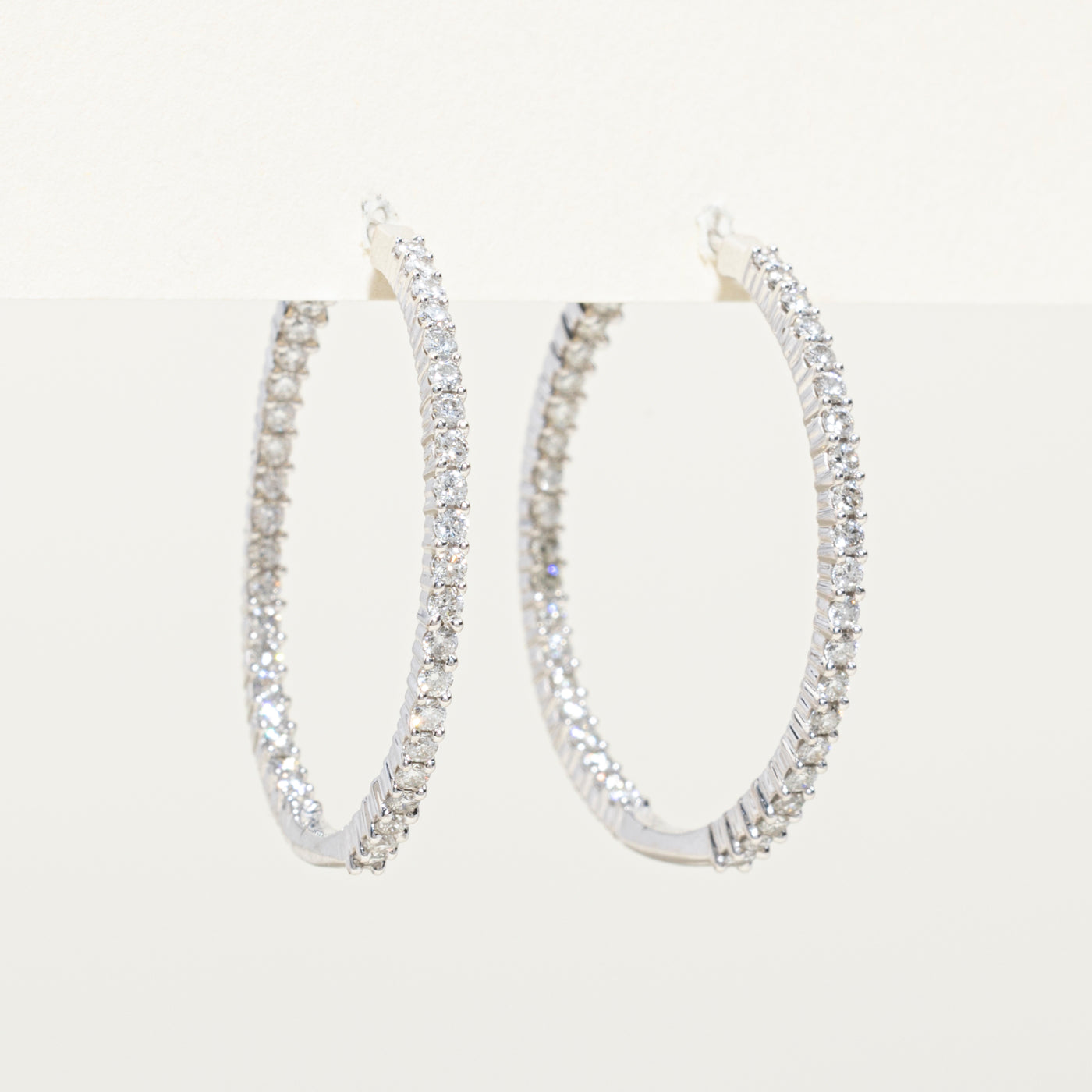 Boucles d'oreilles créoles en diamants (grandes tailles) | 1,20 ct au total