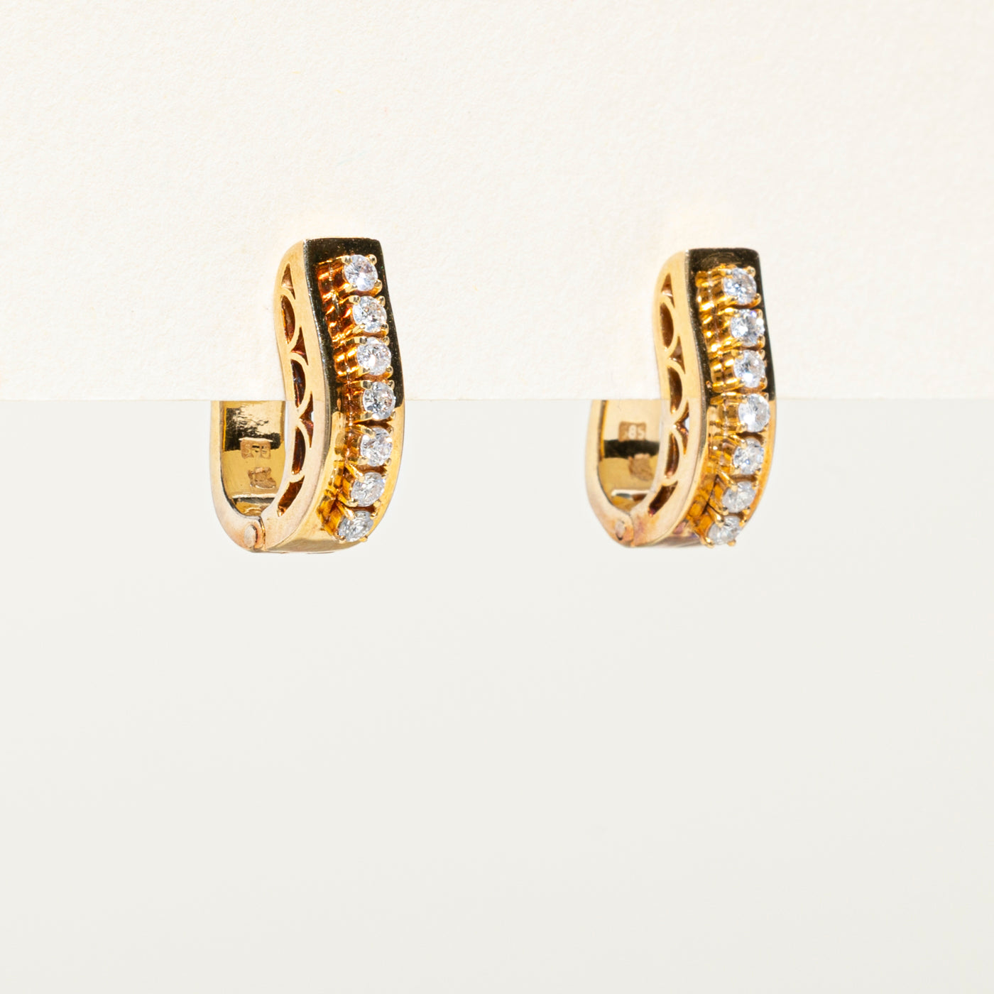 Diamond Half Huggie Earrings | 0.28ctw