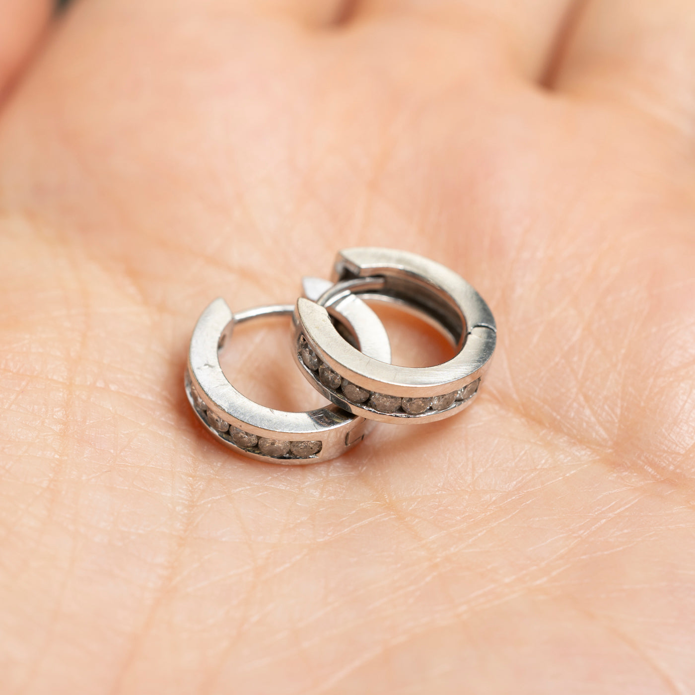 Channel Set Diamond Huggie Earrings | 0.42ctw