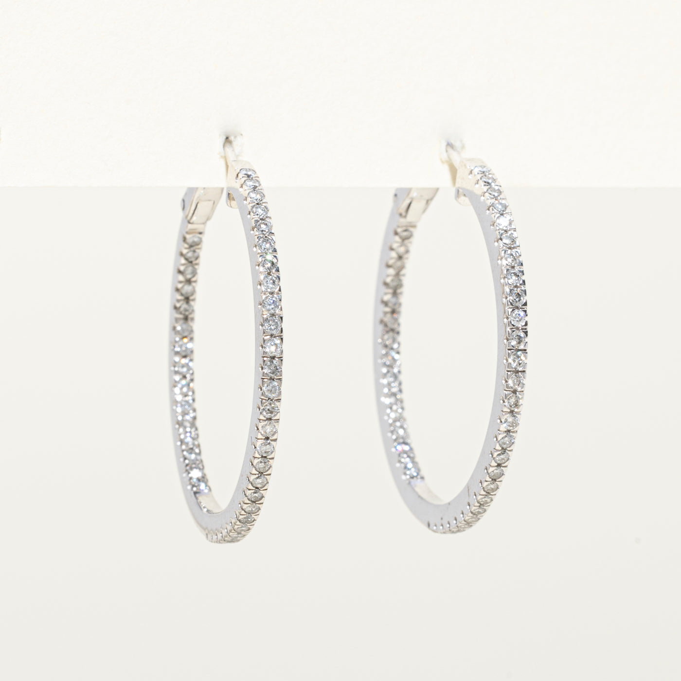 Diamond Large Hoop Earrings | 0.76ctw