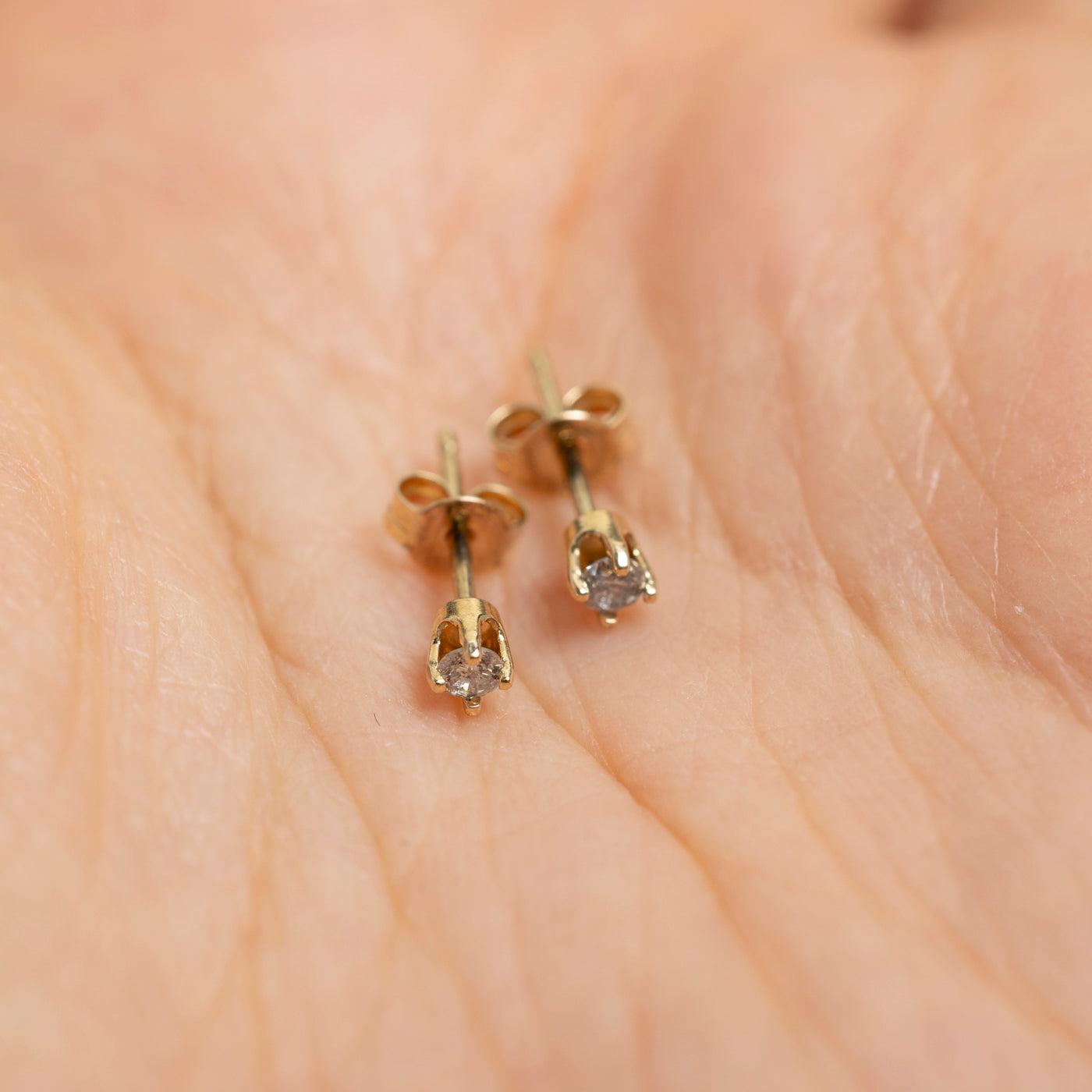Solitaire Diamond Petite Stud Earrings | 0.09ctw