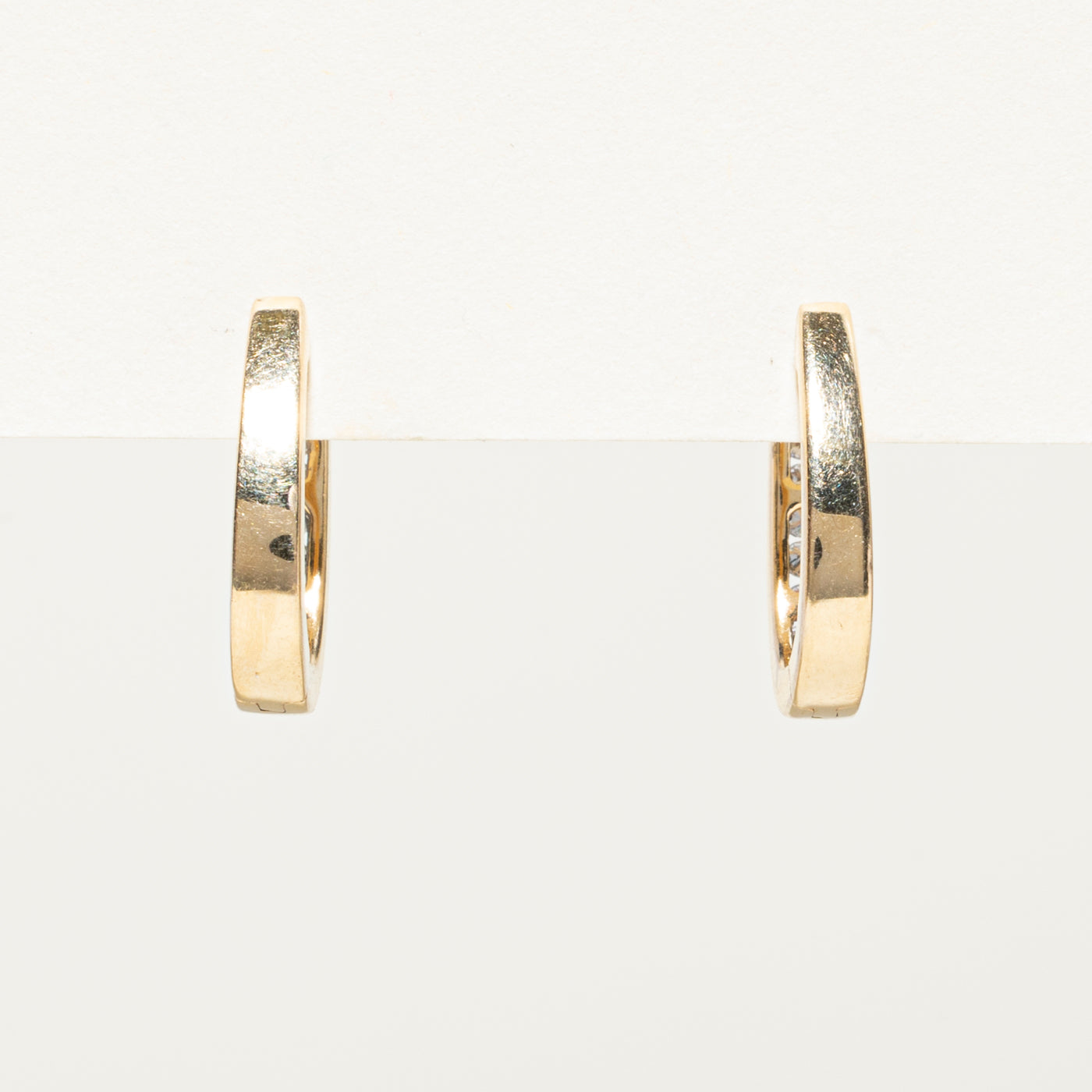 Channel Set Diamond Hoop Earrings | 0.20ctw