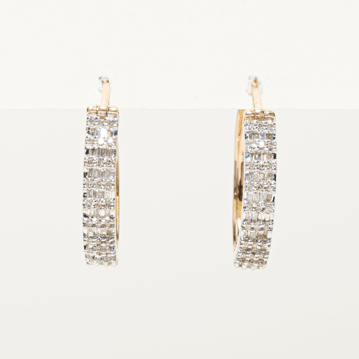 Mixed Cut Diamond Hoop Earrings | 0.65ctw
