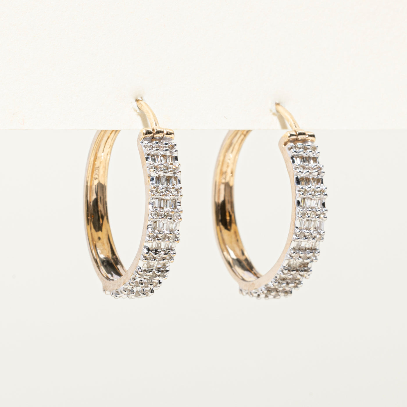 Mixed Cut Diamond Hoop Earrings | 0.65ctw