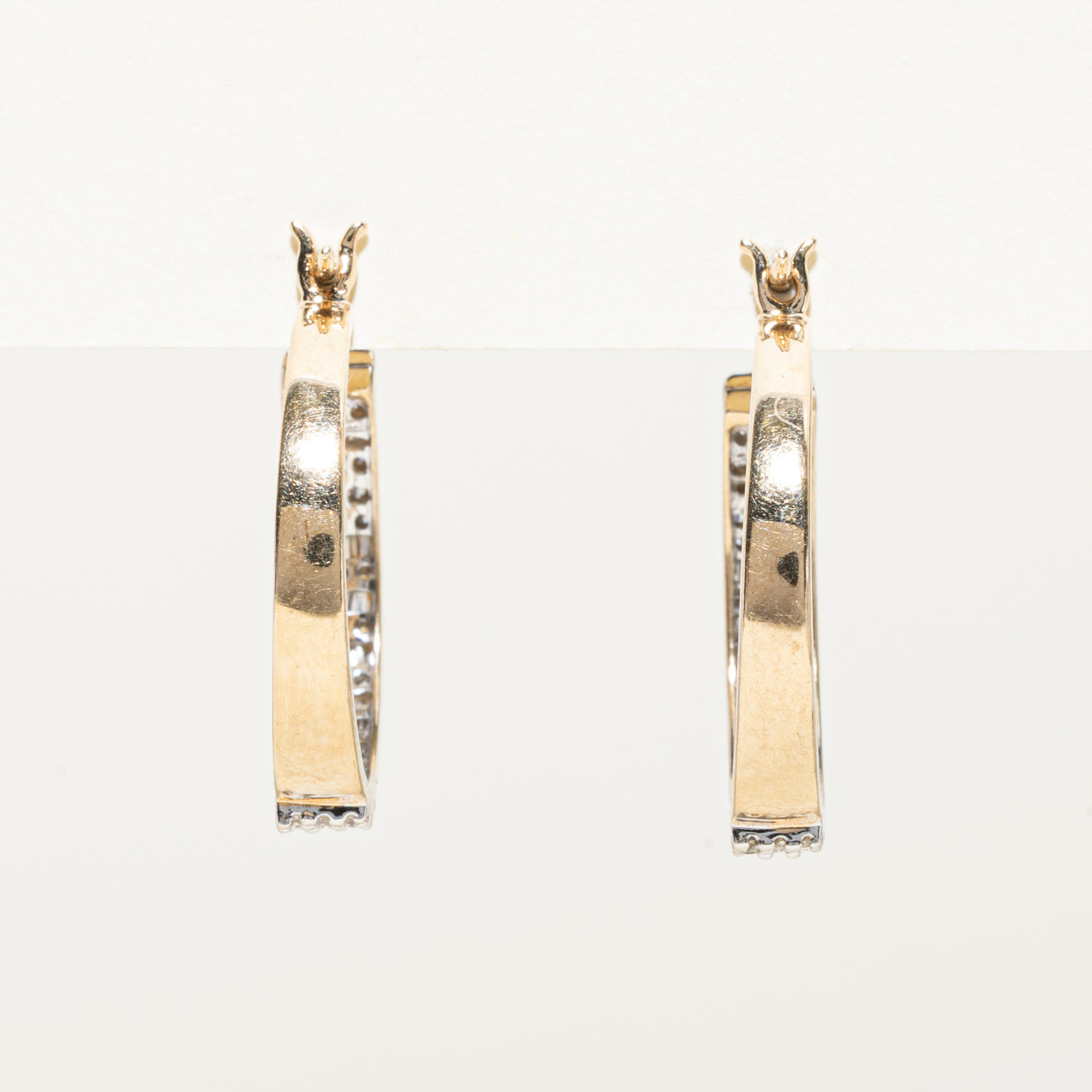 Mixed Cut Diamond Hoop Earrings | 0.65ctw