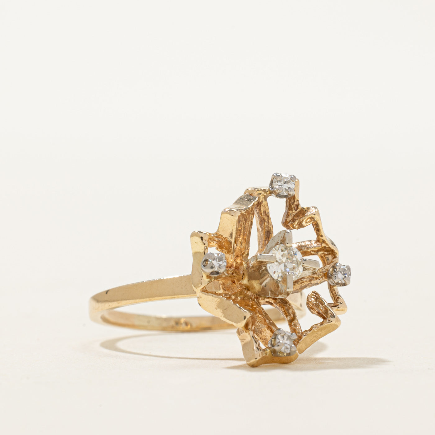 10K Diamond Openwork Abstract Ring | 0.21ctw | SZ 6.5