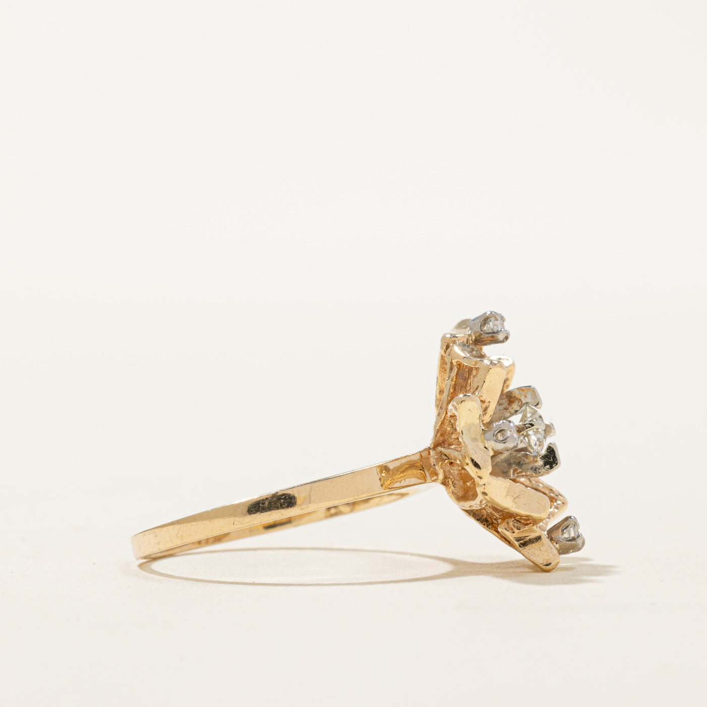 10K Diamond Openwork Abstract Ring | 0.21ctw | SZ 6.5