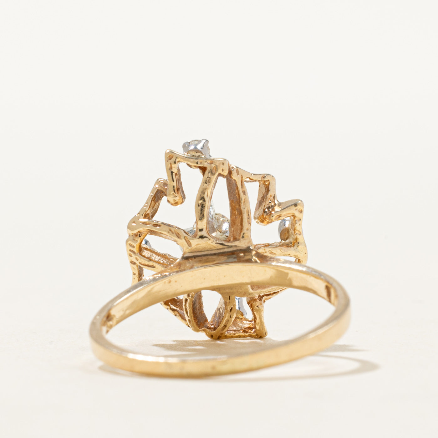 10K Diamond Openwork Abstract Ring | 0.21ctw | SZ 6.5