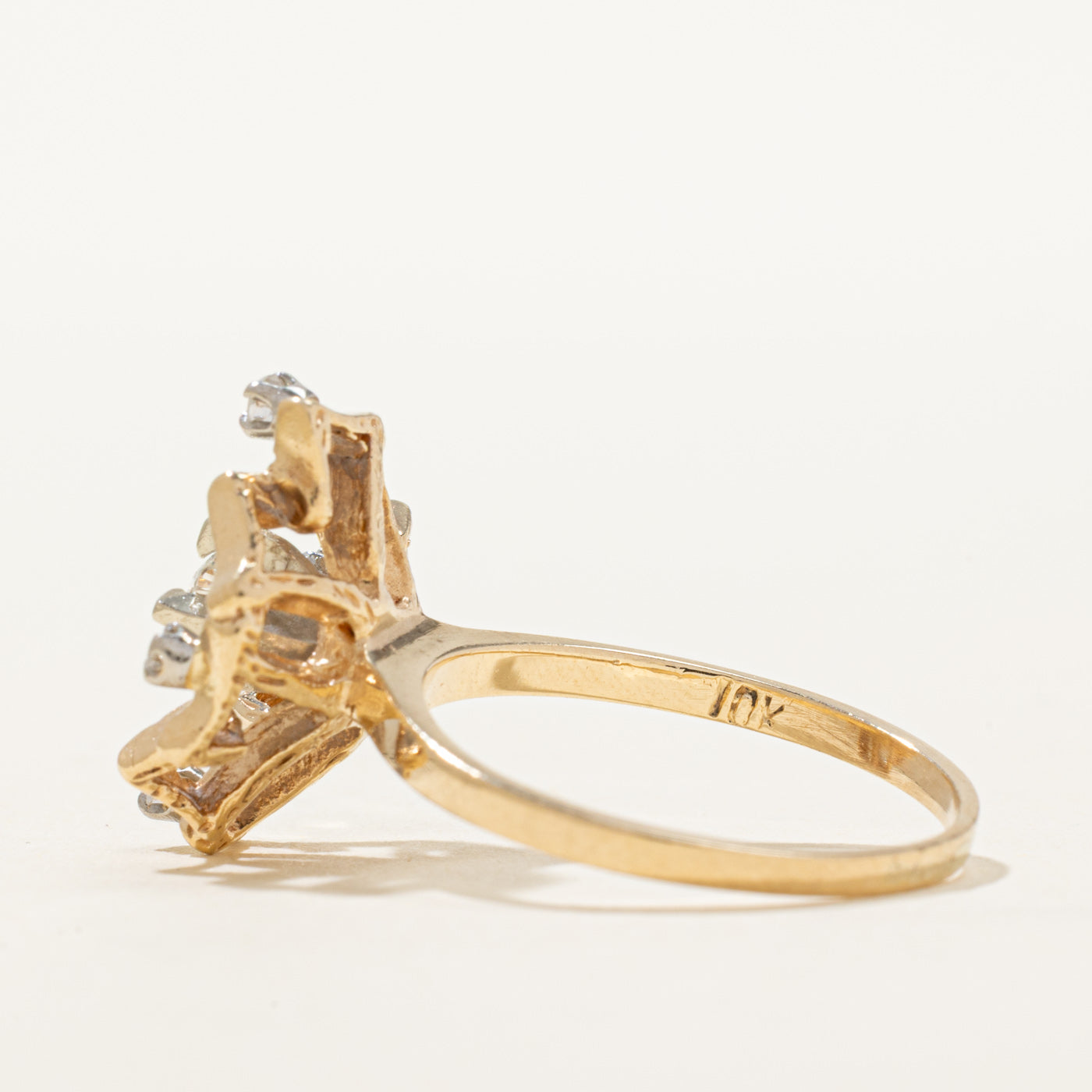 10K Diamond Openwork Abstract Ring | 0.21ctw | SZ 6.5