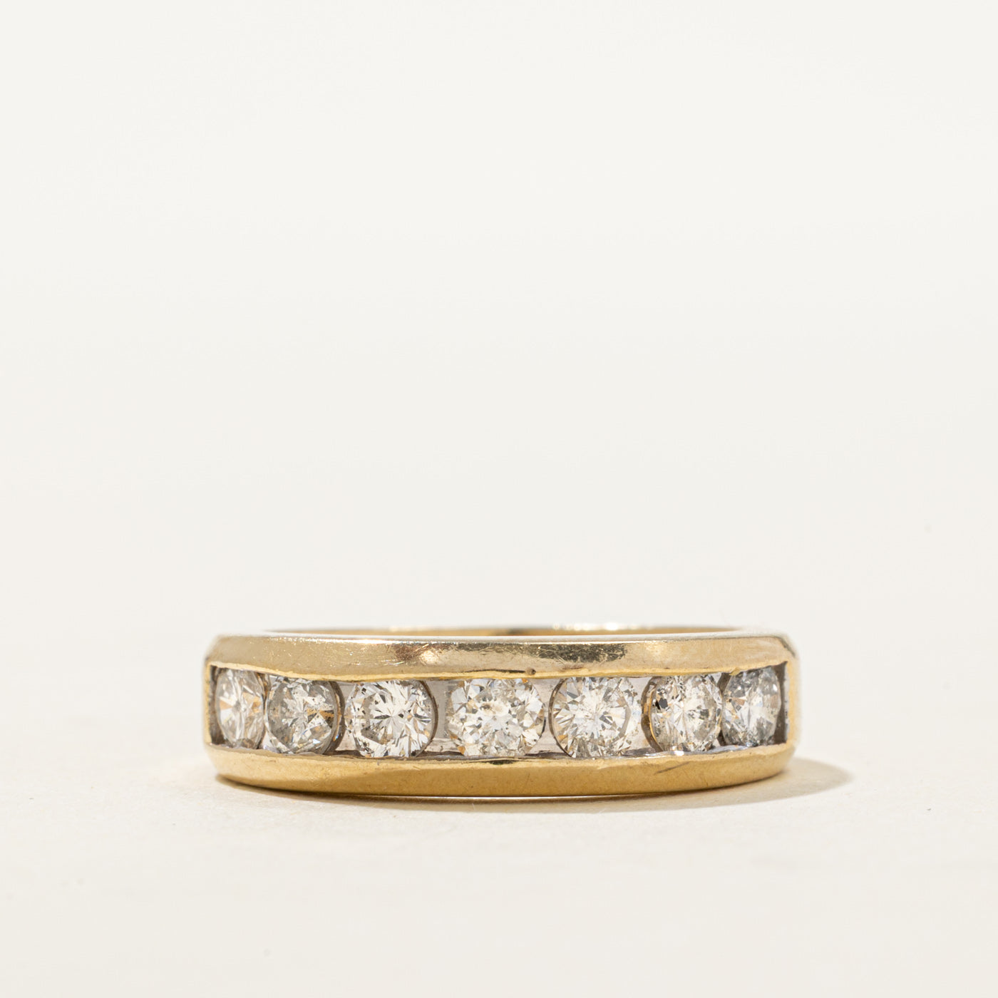 14K Semi Eternity Channel Set Diamond Chunky Band | 1.00ctw | SZ 6.25