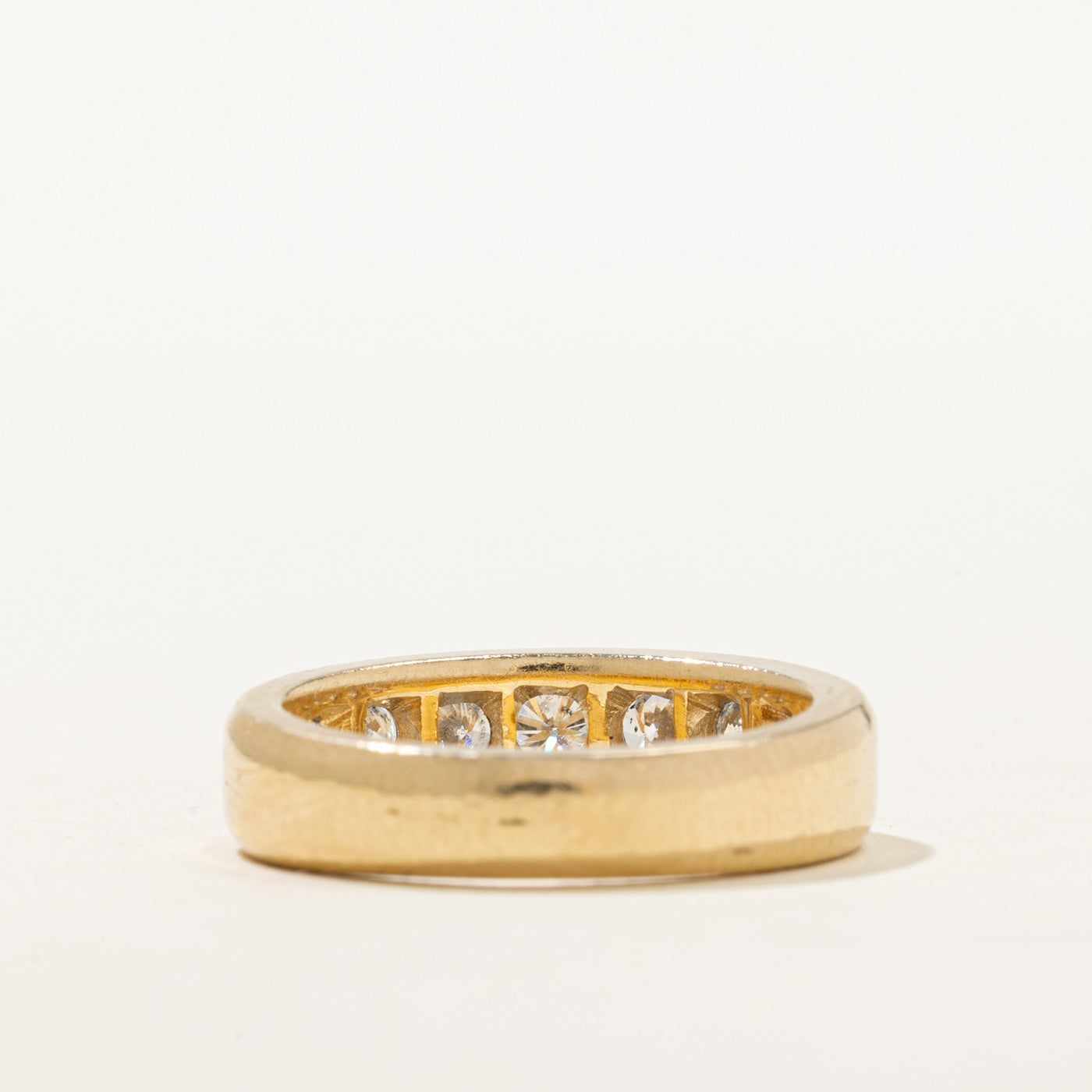 14K Semi Eternity Channel Set Diamond Chunky Band | 1.00ctw | SZ 6.25