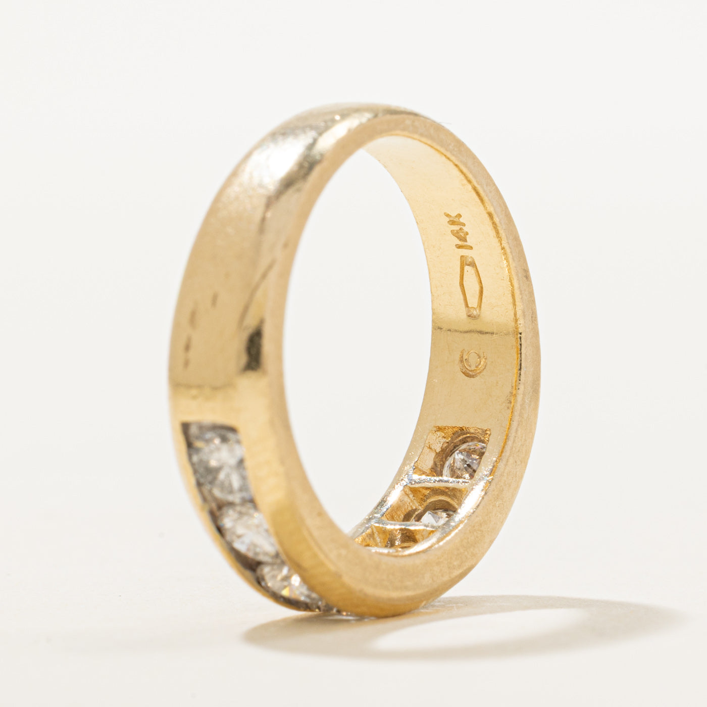 14K Semi Eternity Channel Set Diamond Chunky Band | 1.00ctw | SZ 6.25