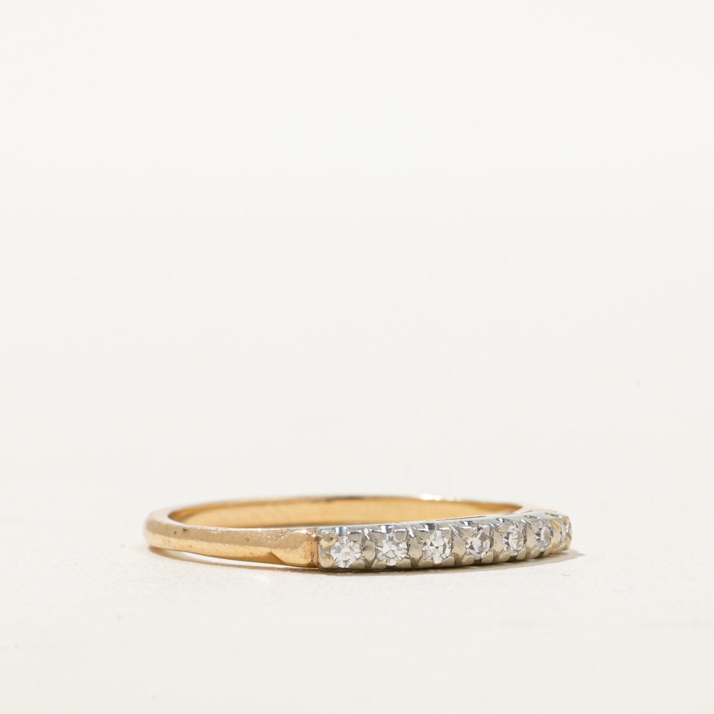 14K Two Tone Gold Semi Eternity Diamond Ring | 0.10ctw | SZ 7