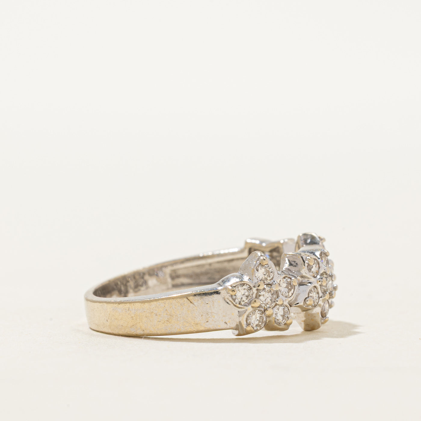 18K Petal Diamond Plumeria Flower Ring | 0.52ctw | SZ 7.25