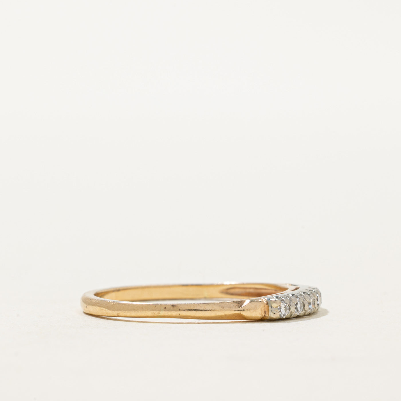 14K Two Tone Gold Semi Eternity Diamond Ring | 0.10ctw | SZ 7