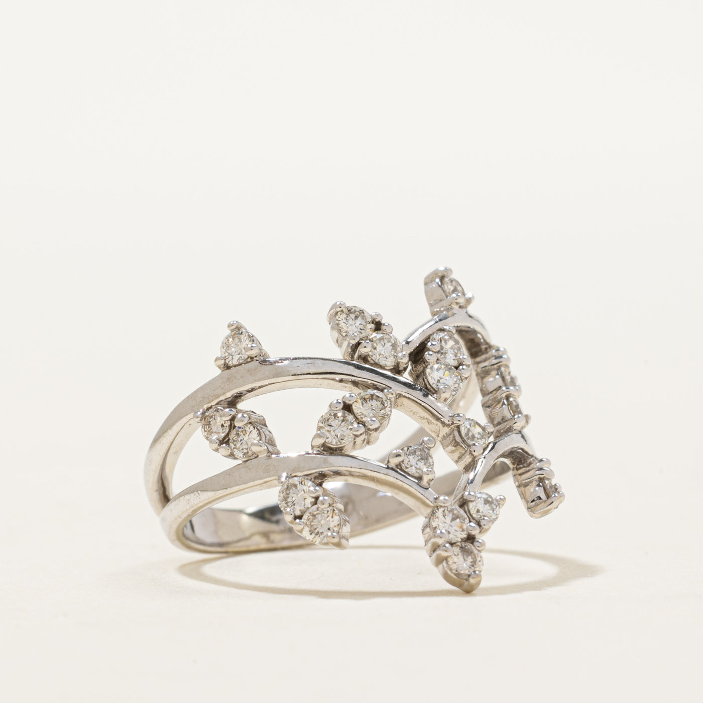10K Diamond Openwork Vine Ring | 0.50ctw | SZ 5