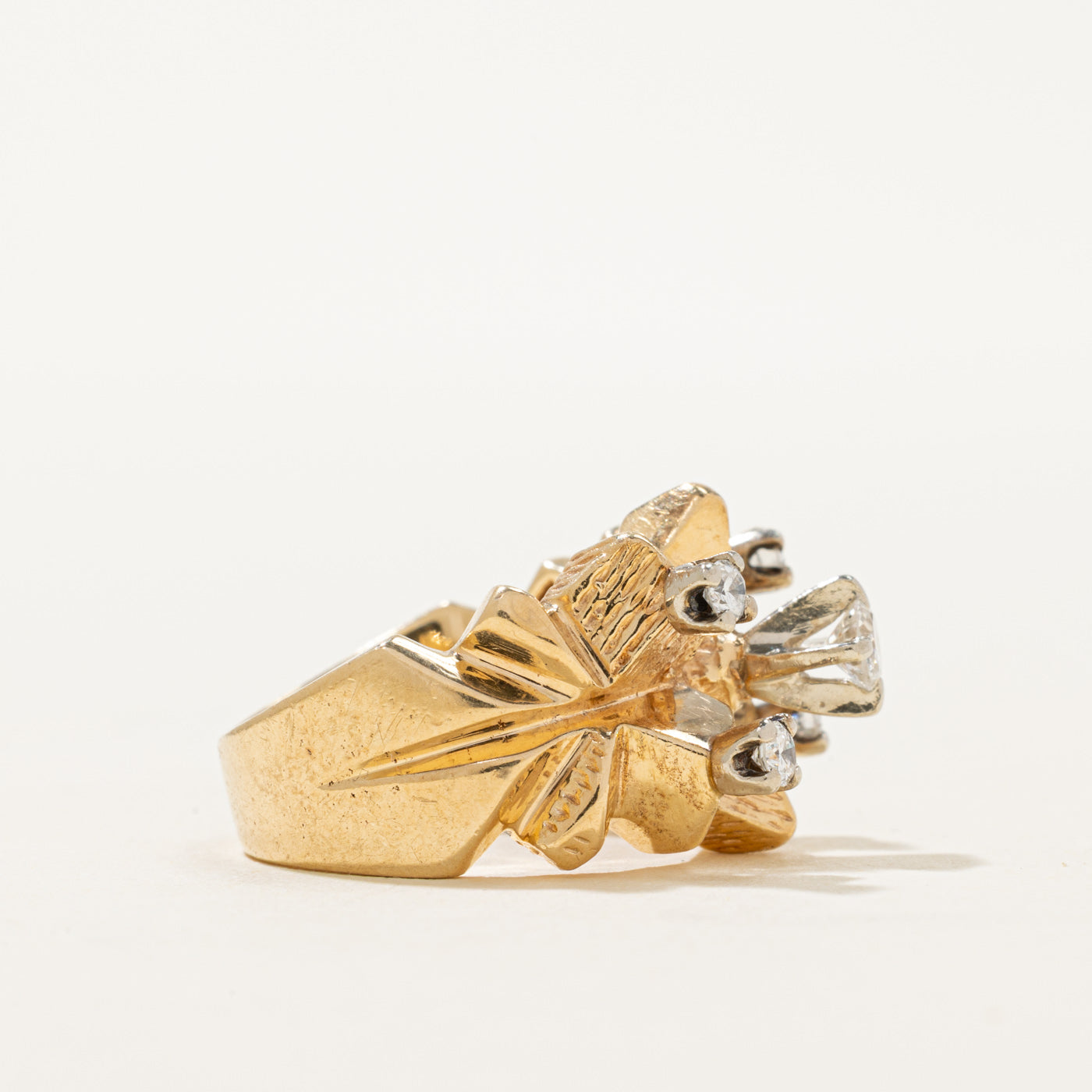 14K Diamond Chunky Abstract Ring | 0.40ctw | SZ 5.5