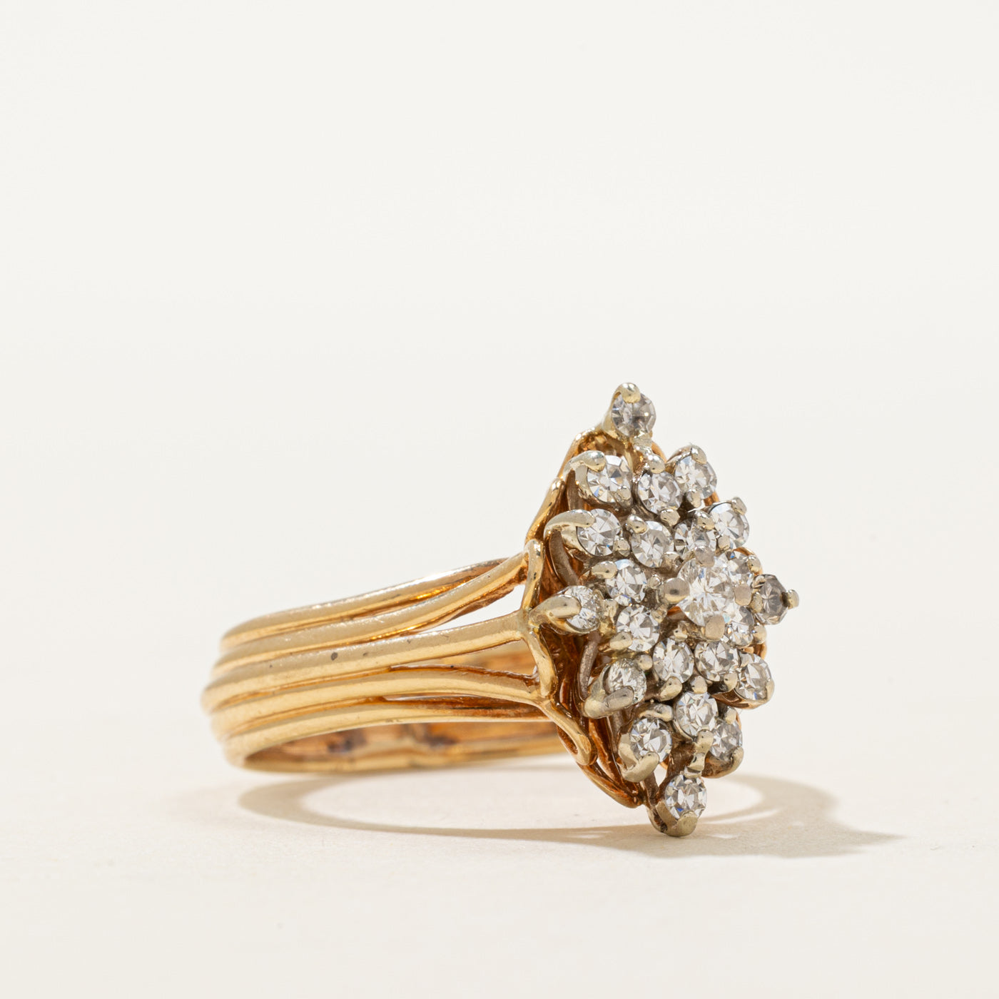 14K Marquise Shaped Diamond Cluster Ring | 0.50ctw | SZ 7