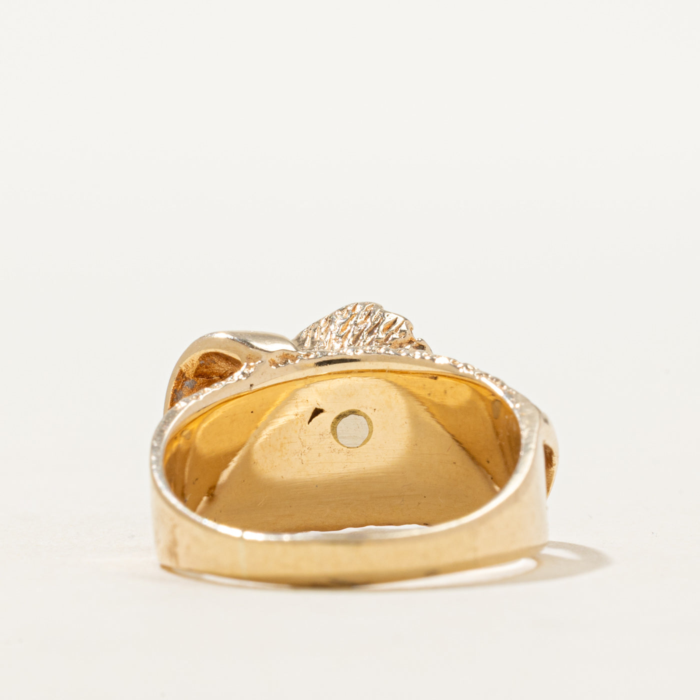 14K Solitaire Diamond Textured Abstract Ring | 0.22ct | SZ 5.5