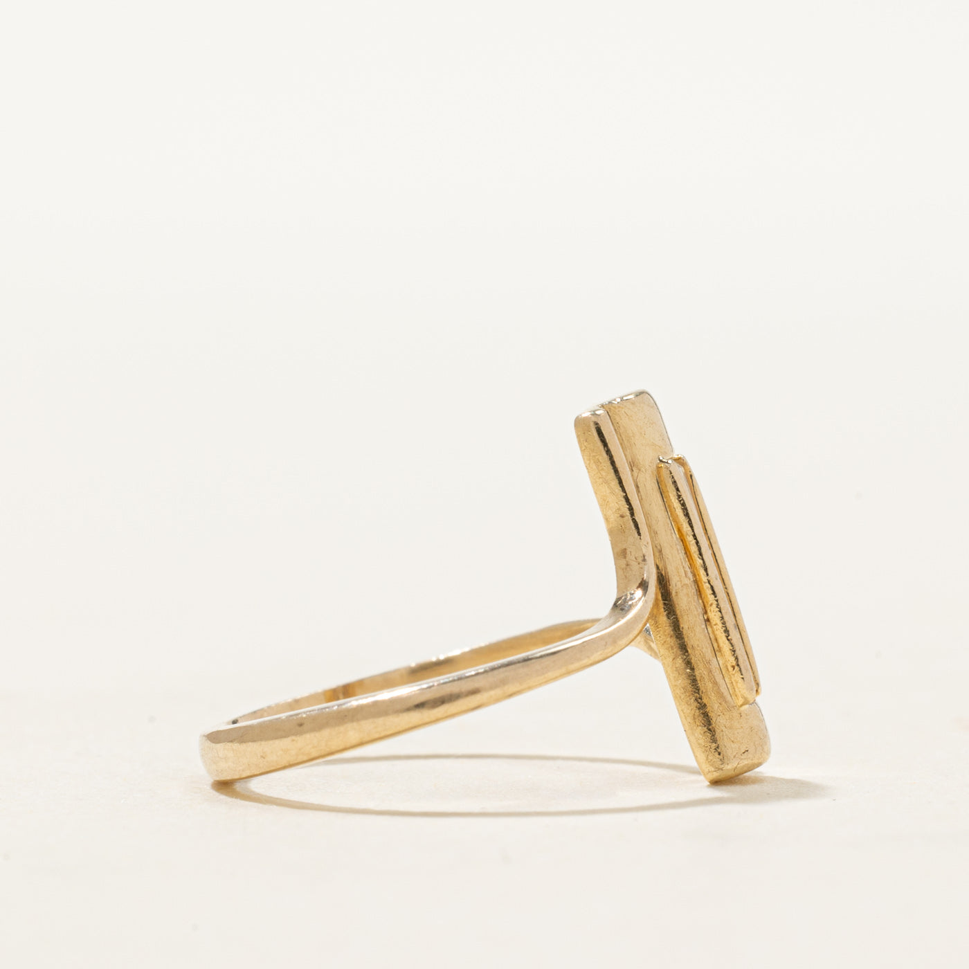 14K Baguette Diamond Column Bypass Ring | 0.19ctw | SZ 3.25