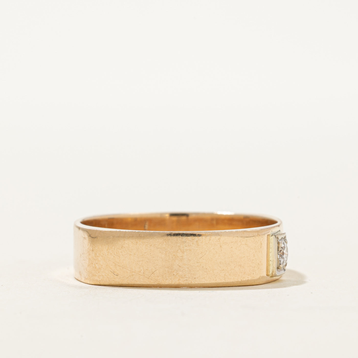 10K Diamond Soft Square Band | 0.11ct | SZ 11.25