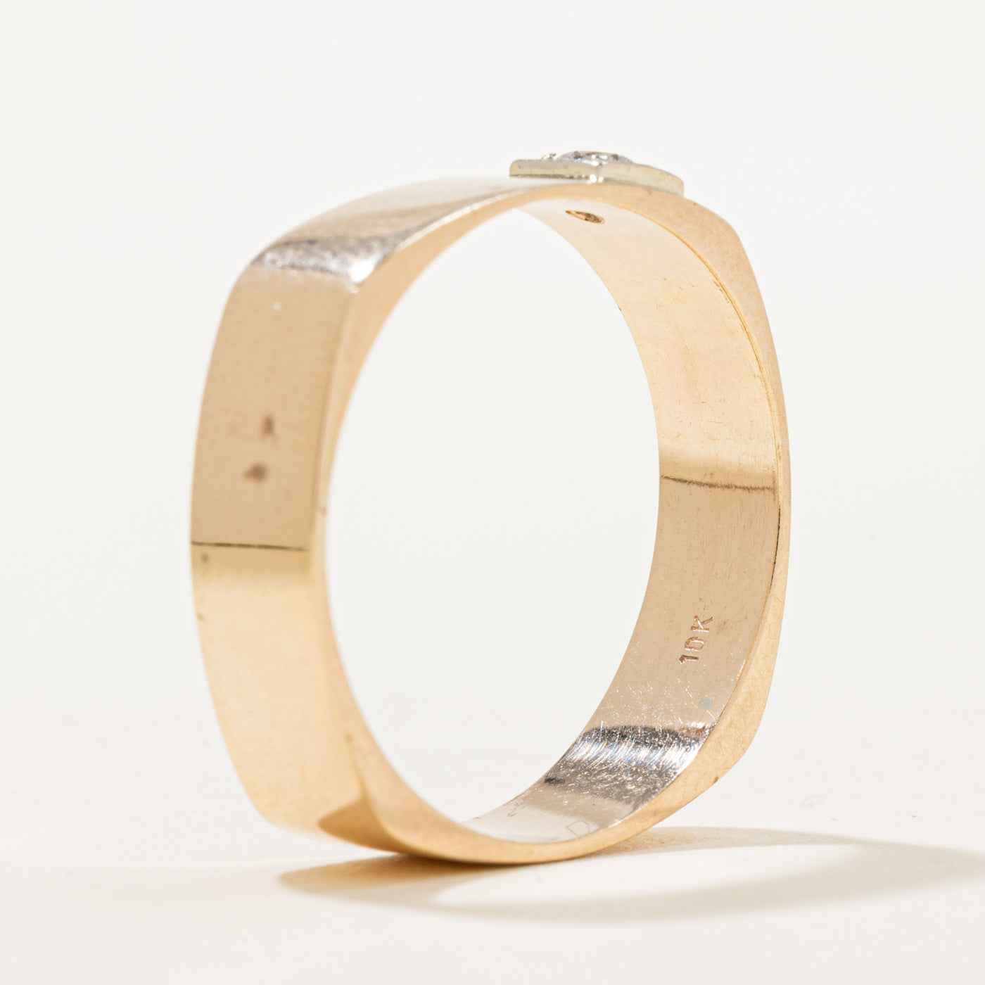 10K Diamond Soft Square Band | 0.11ct | SZ 11.25