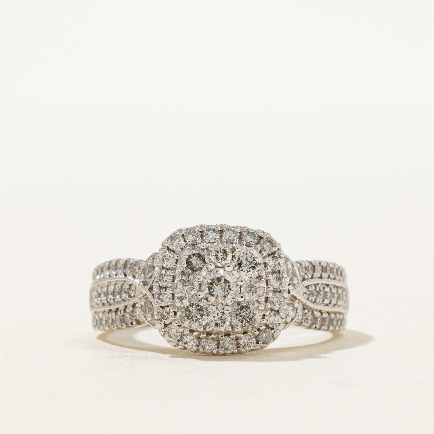 10K Diamond Cluster Halo Ornate Ring | 1.00ctw | SZ 7