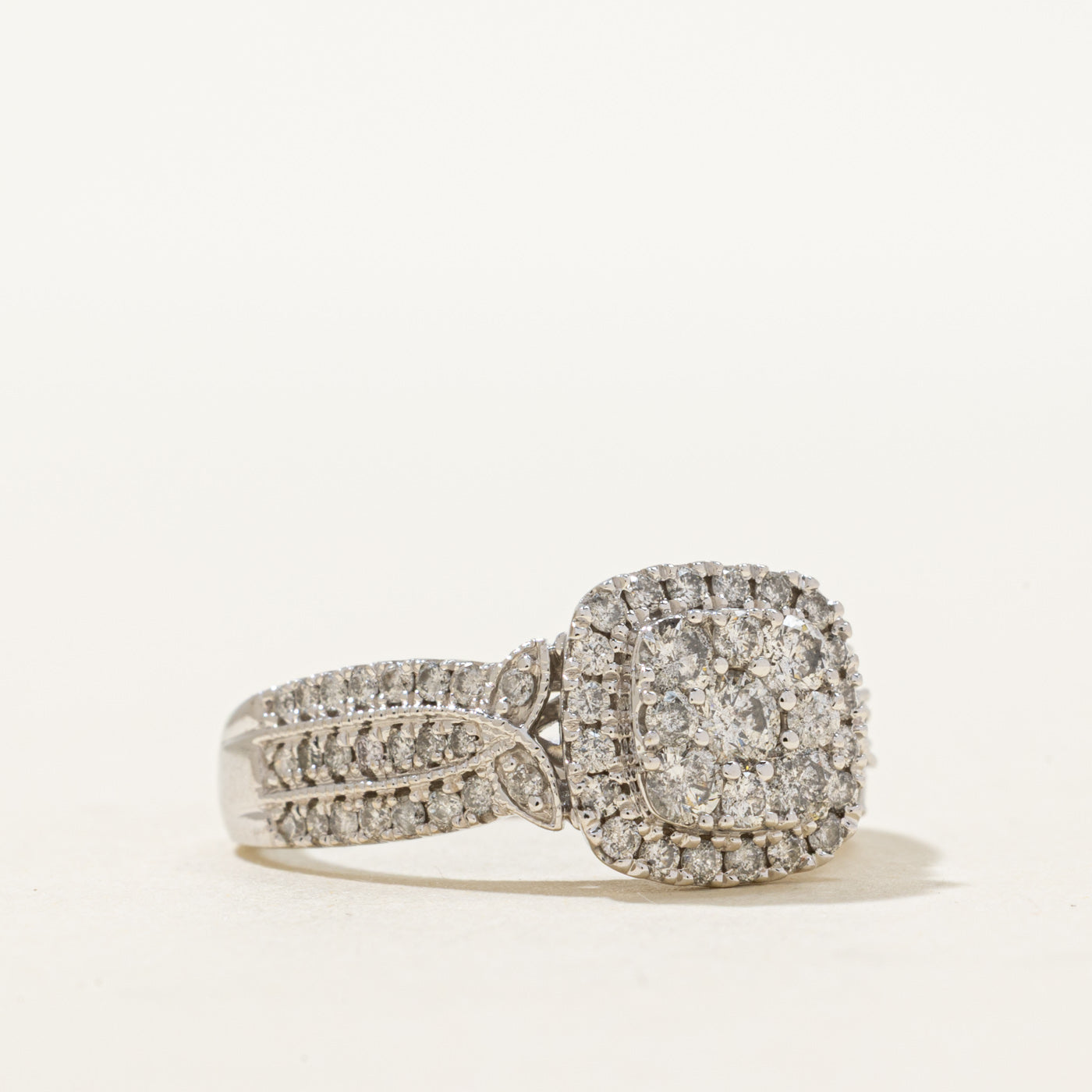 10K Diamond Cluster Halo Ornate Ring | 1.00ctw | SZ 7