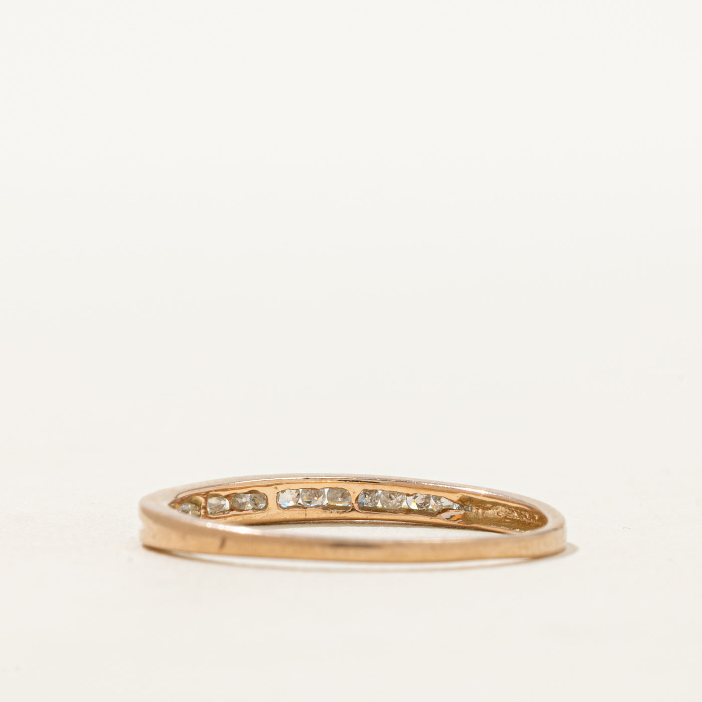14K Semi Eternity Diamond Thin Ring | 0.15ctw | SZ 7