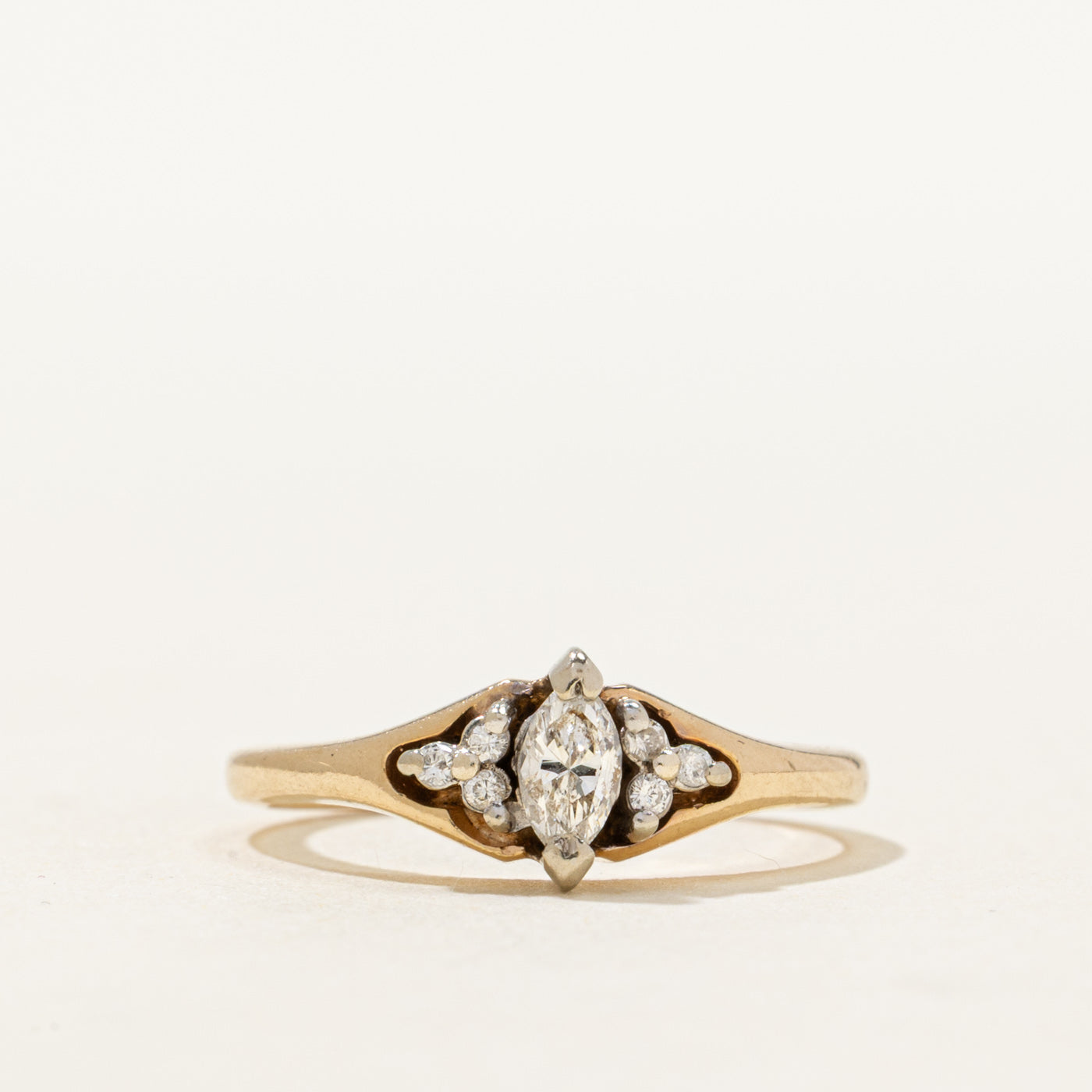 14K Marquise Cut Accented Diamond Ring | 0.19ctw | SZ 5.5