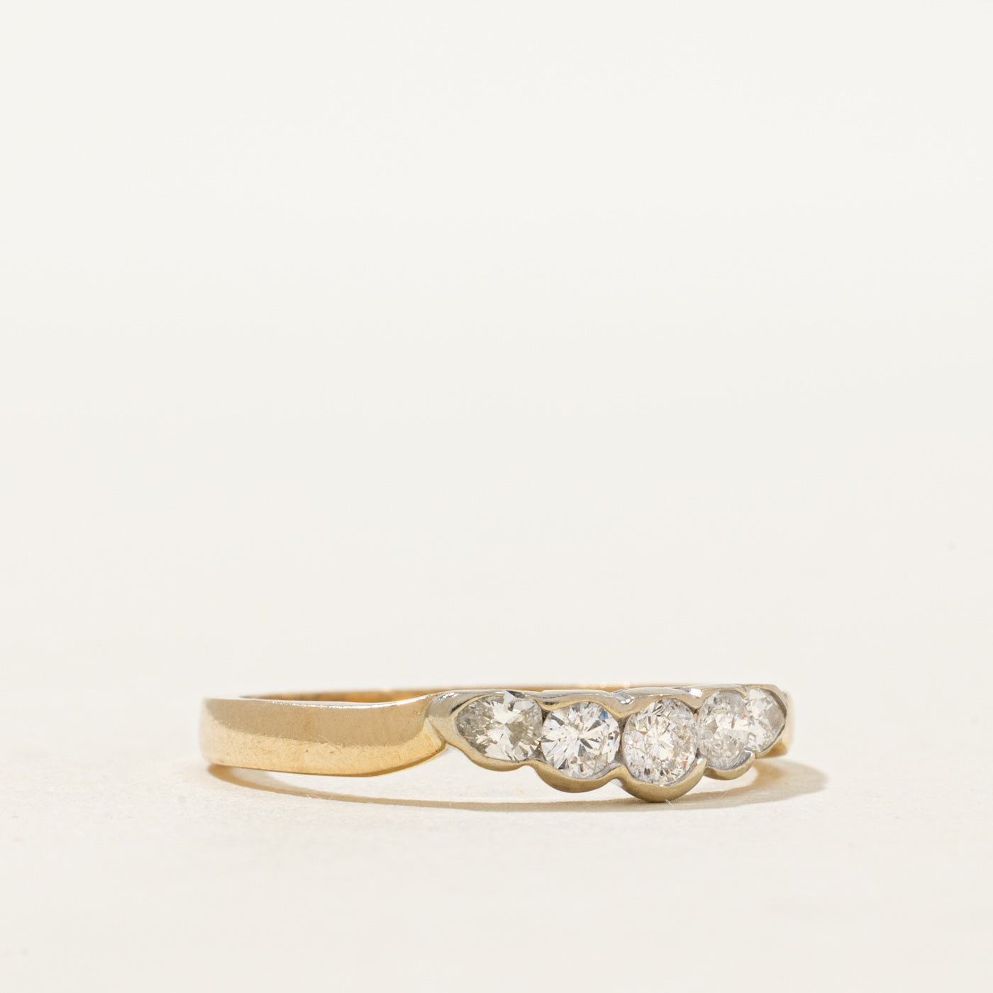 14K Bezel Set Five Stone Diamond Ring | 0.33ctw | SZ 6.5