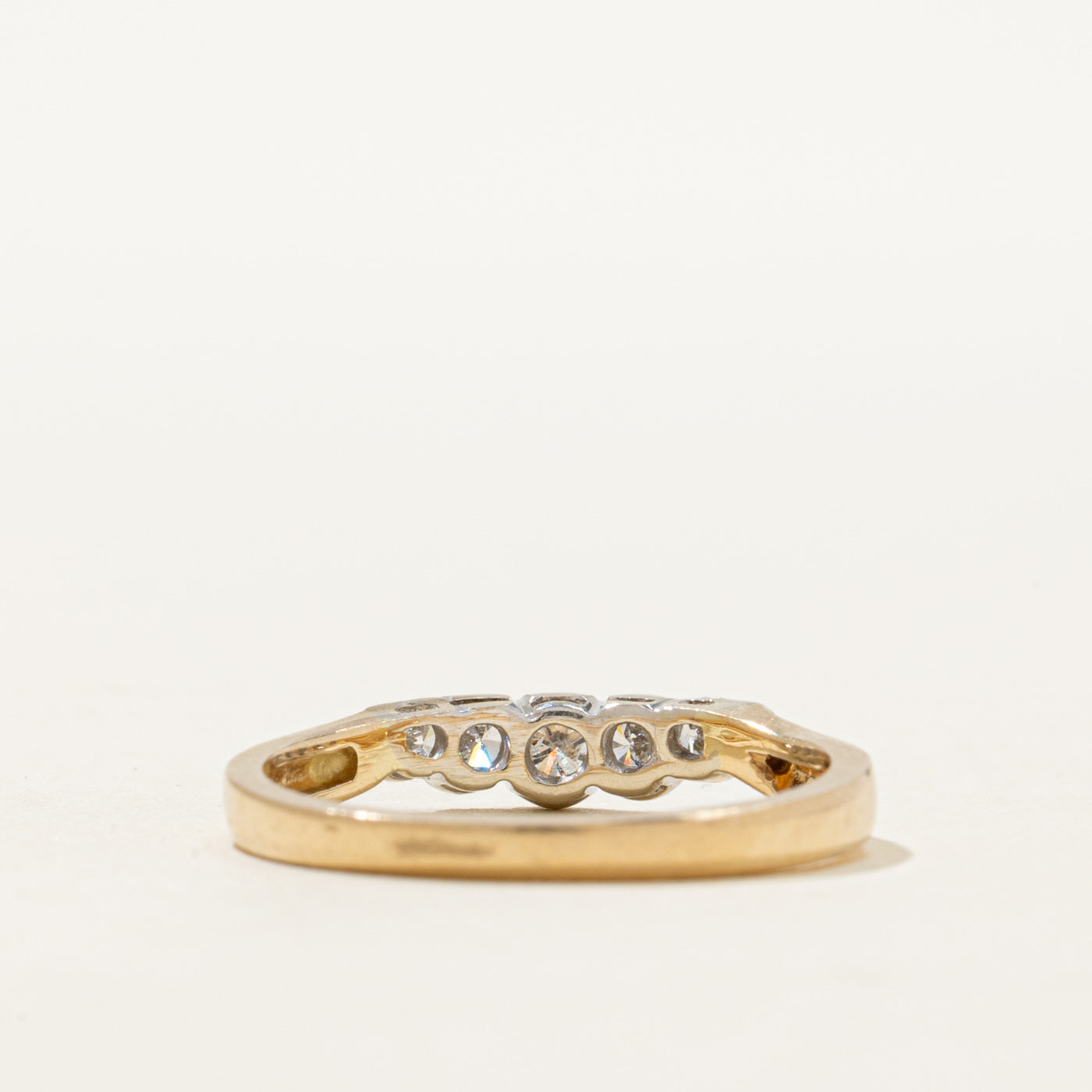 14K Bezel Set Five Stone Diamond Ring | 0.33ctw | SZ 6.5